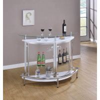 Coaster Furniture 101066 2-tier Bar Unit White and Chrome
